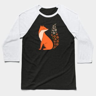 Fox flowers Baseball T-Shirt